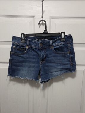 American Eagle Outfitters Size 10 Dark Blue Denim Jean Shorts